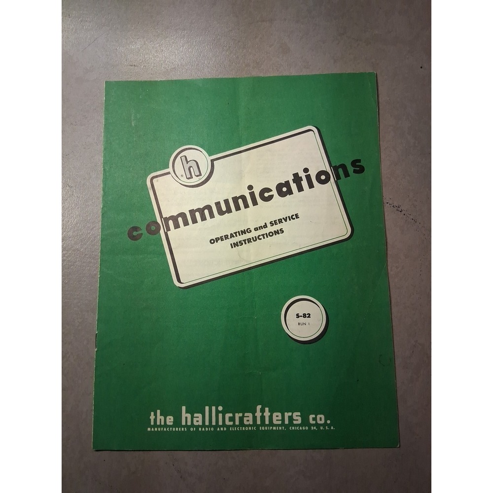 VTG Hallicrafters Co S-82 Operating And Service Instructions Manual Ham Radio